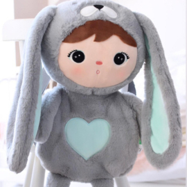 Bunny rugtas (gepersonaliseerd)- Grey/Mint