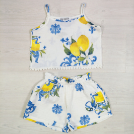 Lemon Garden Crop Top & Shorts Set