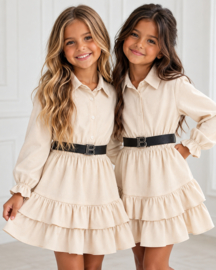 Belted chic dress - beige