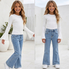 Flared Sleeve Top - wit