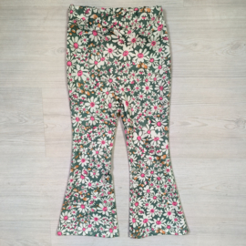 Flower flared pants - donkergroen