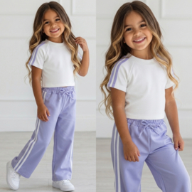 Trendy Sport Stripe Outfit - lila (verzenddatum 21 apr)