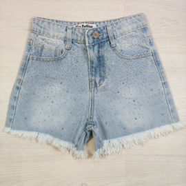 Diamond Spark Denim Shorts – Light Blue