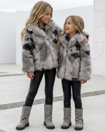 Wild Luxe Faux Fur Jacket - taupe