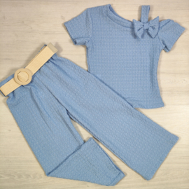 Bow Belle Flared Set - blauw