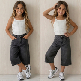 Sparkle Denim Culotte - zwart