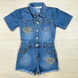 Sweet heart denim playsuit