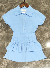 Sky Blue Ruffle Mousseline Set