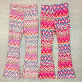Zigged flared pants - roze