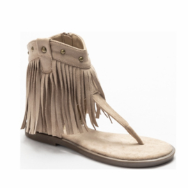 Ibiza Fringe Sandals - taupe