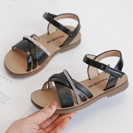 In the summer sandals - zwart