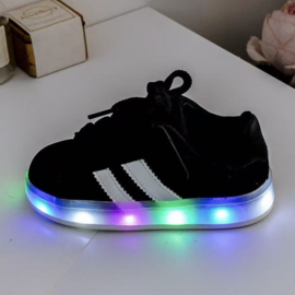 Light up sneakers - zwart (met klittenband)