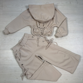 Your Lace Up Corset Set - beige