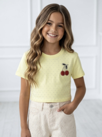 Cherry bling top - geel