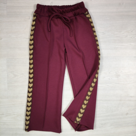 Golden Hearts Pants - bordeaux