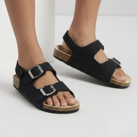 Buckled boys sandals (met klittenband) - zwart