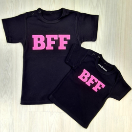 Glitter pink BFF tee Shortsleeves - Twinning