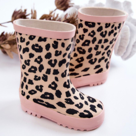 Pink Leopard Rain boots