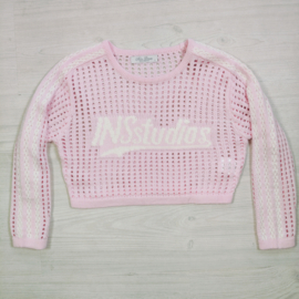 Street Knit Crop Sweater - roze