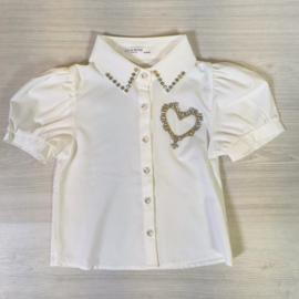 Diamond heart blouse - white (Verzenddatum 8 juni)