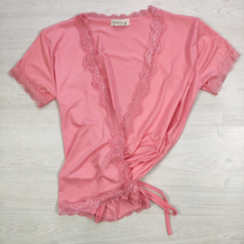 Lace Dream Wrap Top - coral