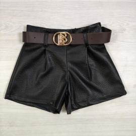 Rebel Leather Short - zwart (verzenddatum 25 sep)