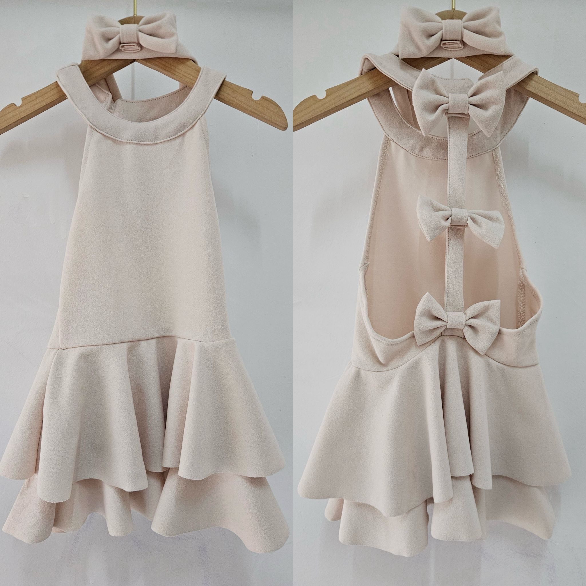 Sweet bows dress - beige