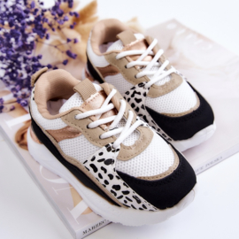 White reflection leopard sneaker