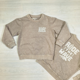 Stay wild surf child sweater - Sand