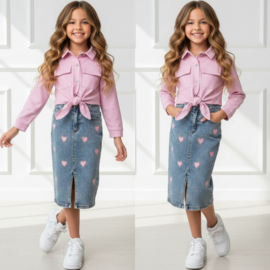 Sparkling tie blouse top - roze