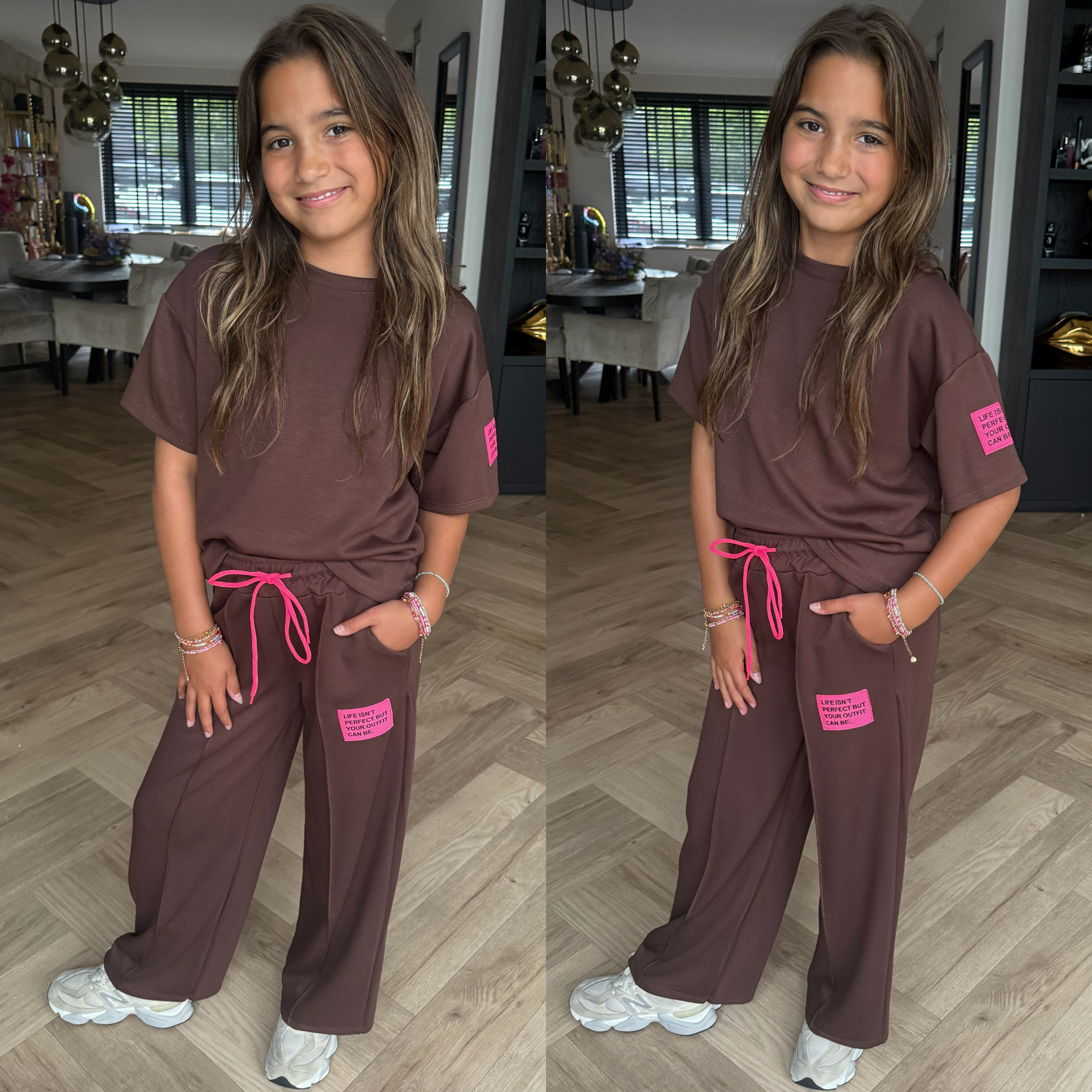 Comfy life pantalon set - bruin