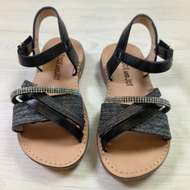 Black sparkle sandals