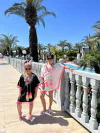 Beach pompom poncho