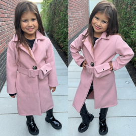 Belted & bagged coat - Pink