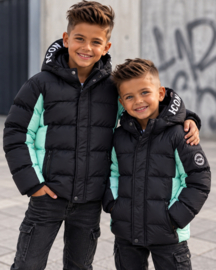 Icon black/mint puffer jacket (verzenddatum 20 okt)