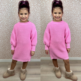 Lovely knitted dress - donkerroze