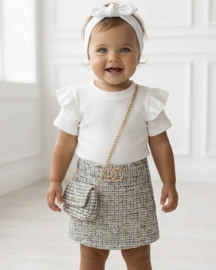 Elegant Tweed Baby Girl Dress - wit