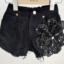 Your big flower short - zwart