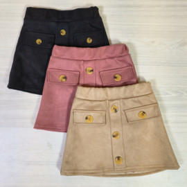 Suede & Buttons skirt