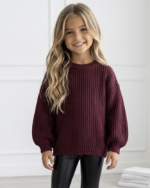 Cozy Balloon Knit Sweater - bordeaux
