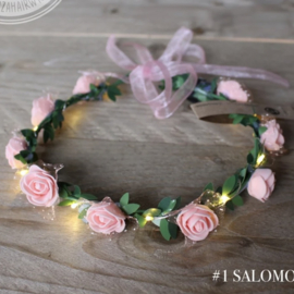 Roses headband - salmon
