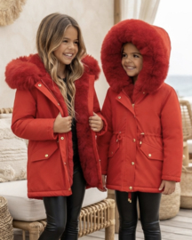 Girls winter parka - rood