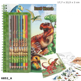 Dino World kleurboek met kleurpotloden - Green