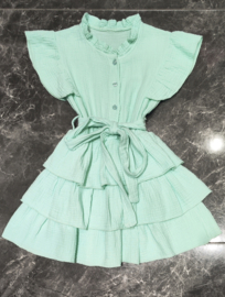 Sweet Ruffle Tie Dress - mint of zalm