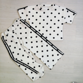 Striped & Dotted Lounge Set - wit