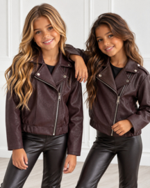 Tough girl biker jacket - bordeaux