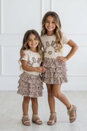 ICONIC Leopard Ruffle Set - beige (verzenddatum 24 apr)