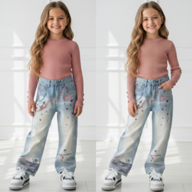 Dreamy Art Wide Leg Jeans – Blauw