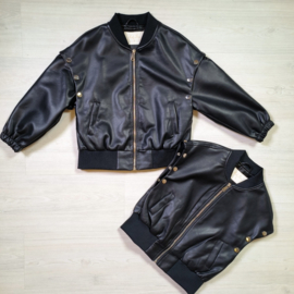Look at my leather bomber - zwart