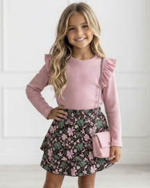 Velvet garden skirt - groen/lichtroze